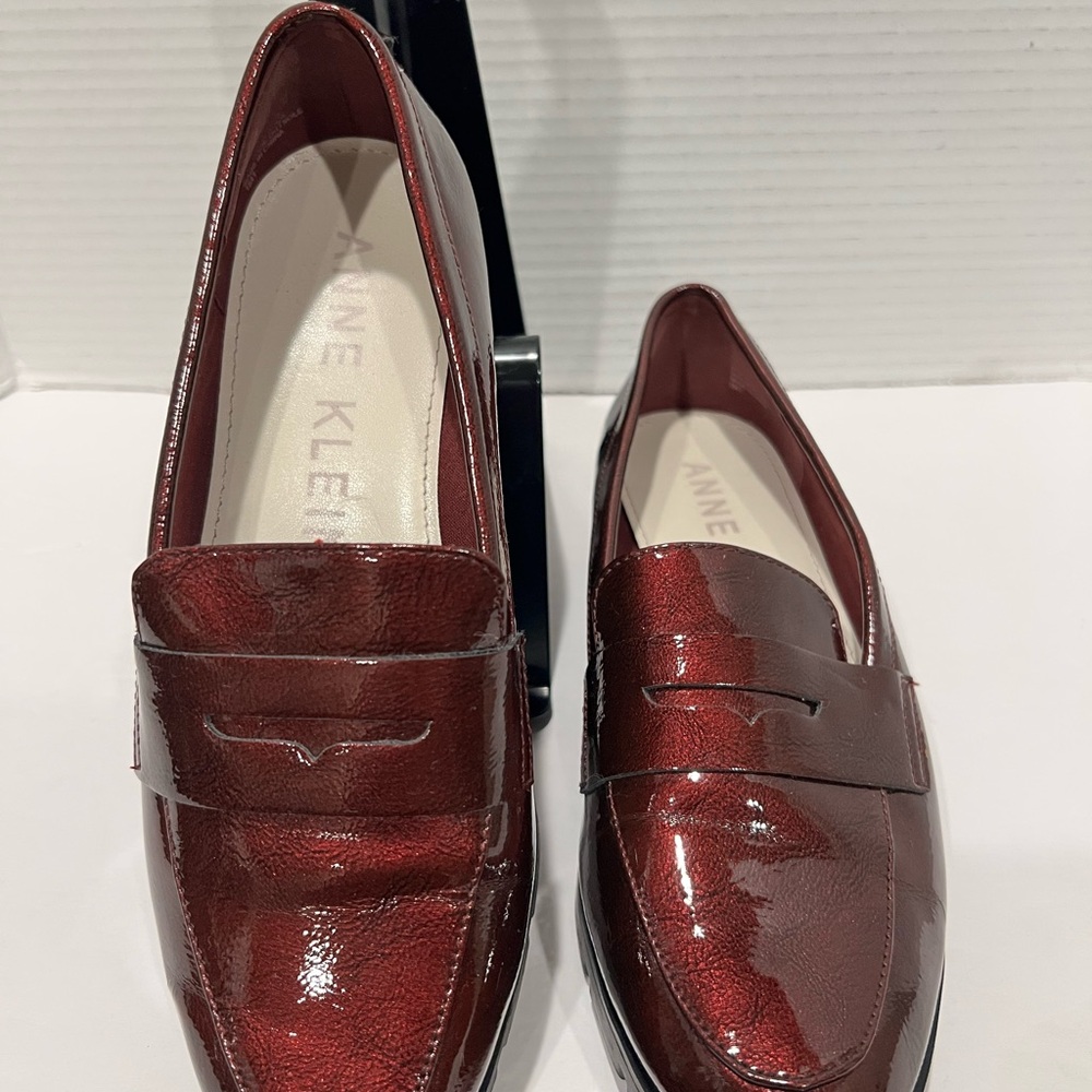 Anne Klein Iflex Womens 8-1/2M Shiny Slip On Comfort Work Driving Loafers Shoes